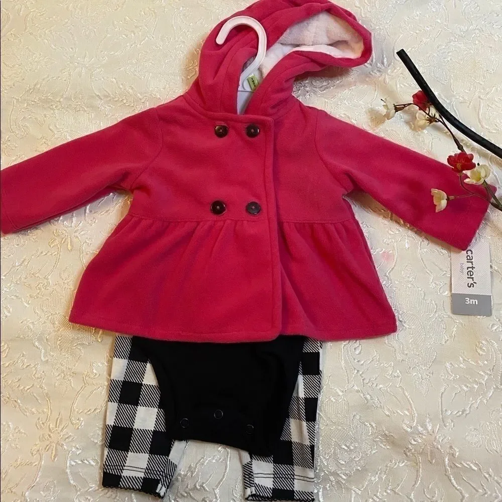 Carter’s pink Baby girl 3 pieces cardigan set 3 M